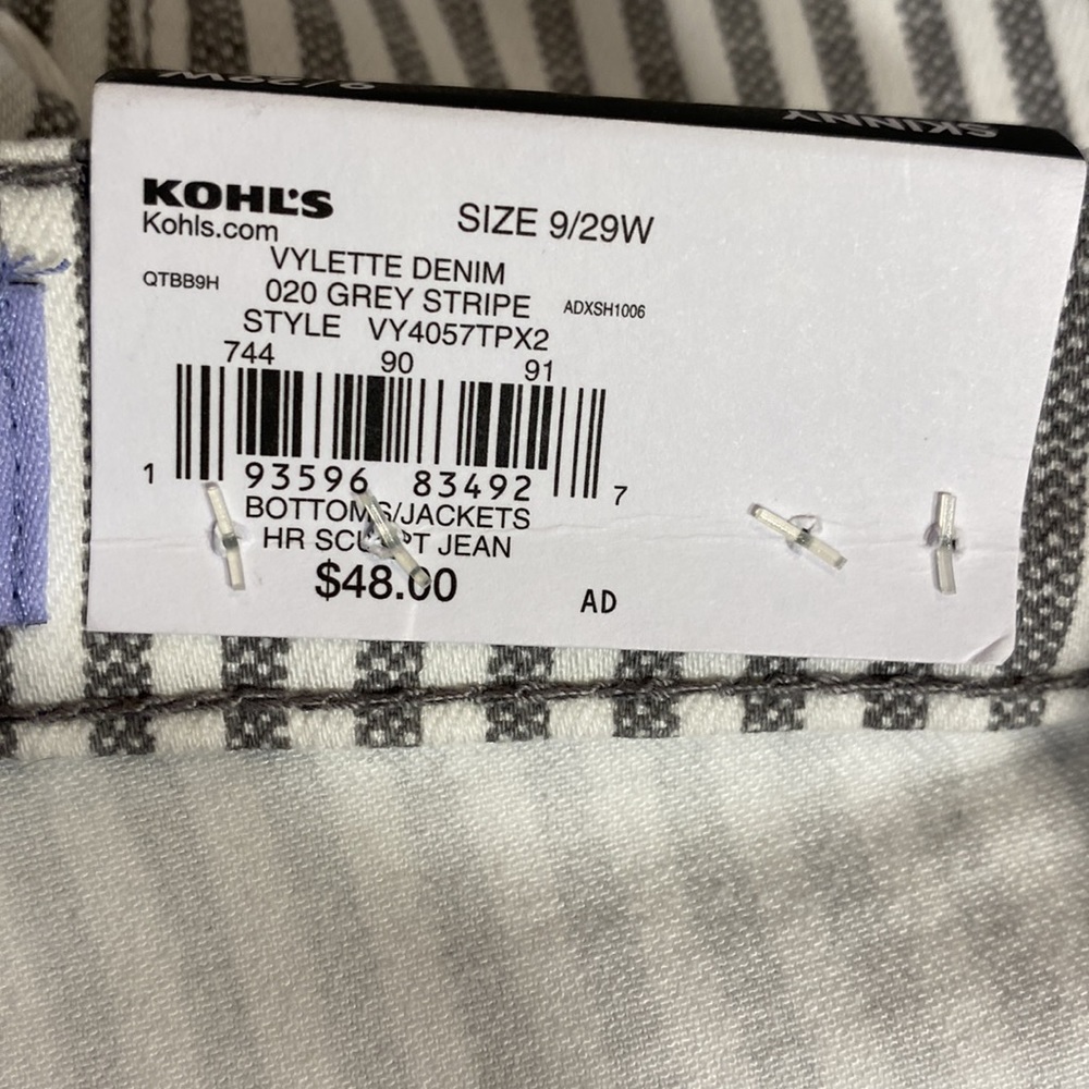 Vylette grey striped denim jeans size 9/29 NWT!! - Picture 9 of 10